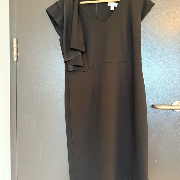 Scapa Lauren Perre M  Asymmetrical shoulder Black Dress EUC vintage - Picture 13 of 14